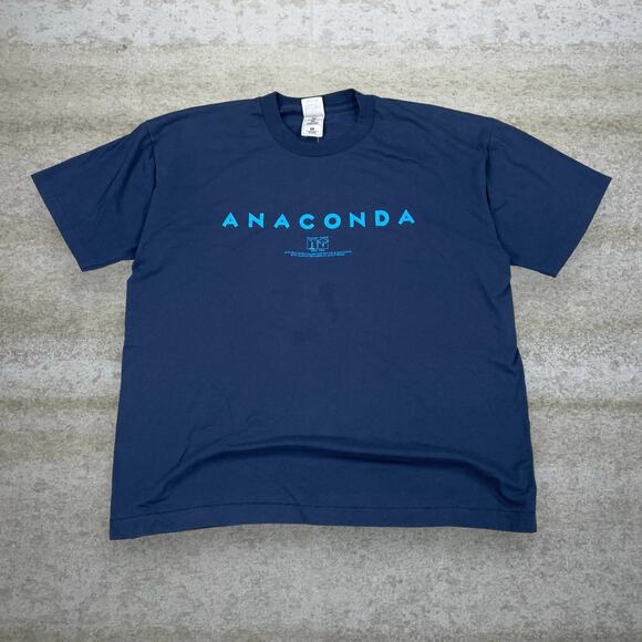 Fruit of the Loom Other - Vintage 90s Anaconda Movie Promo Shirt Mens XL Navy Blue Fruit of the Loom